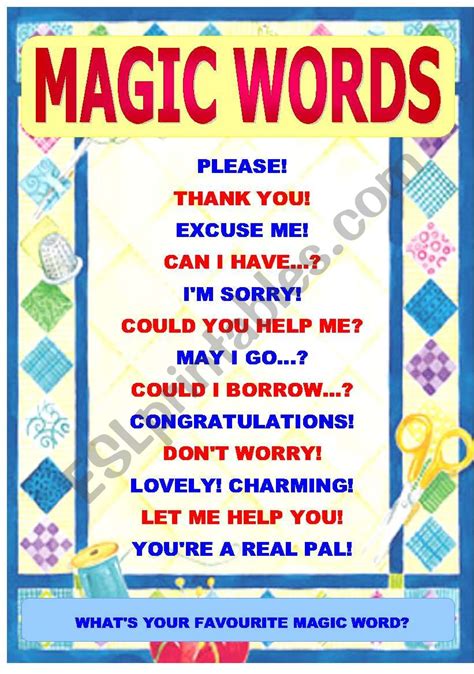 Magic vocabulary words